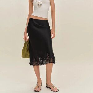 NWT Reformation Carolina Silk Skirt Sz S